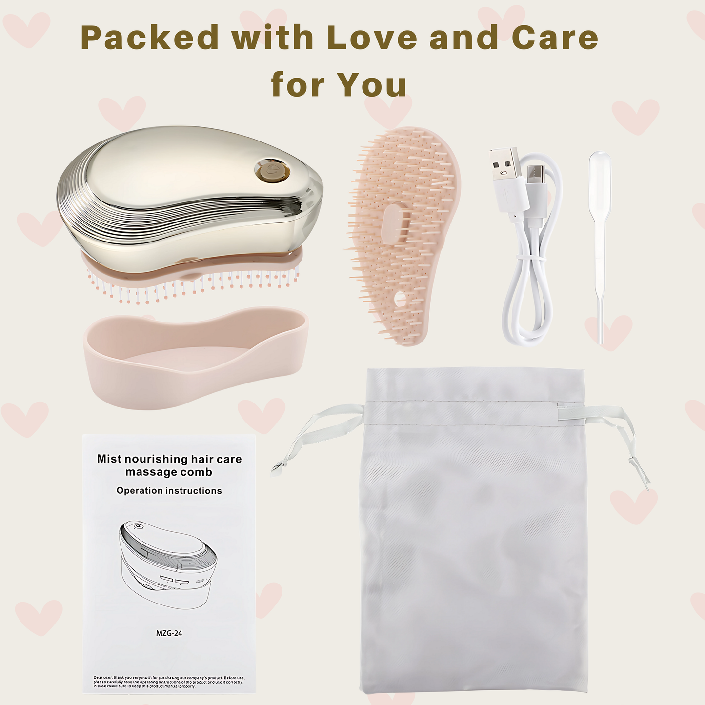 3-in-1 PureGlow Detangler Hairbrush